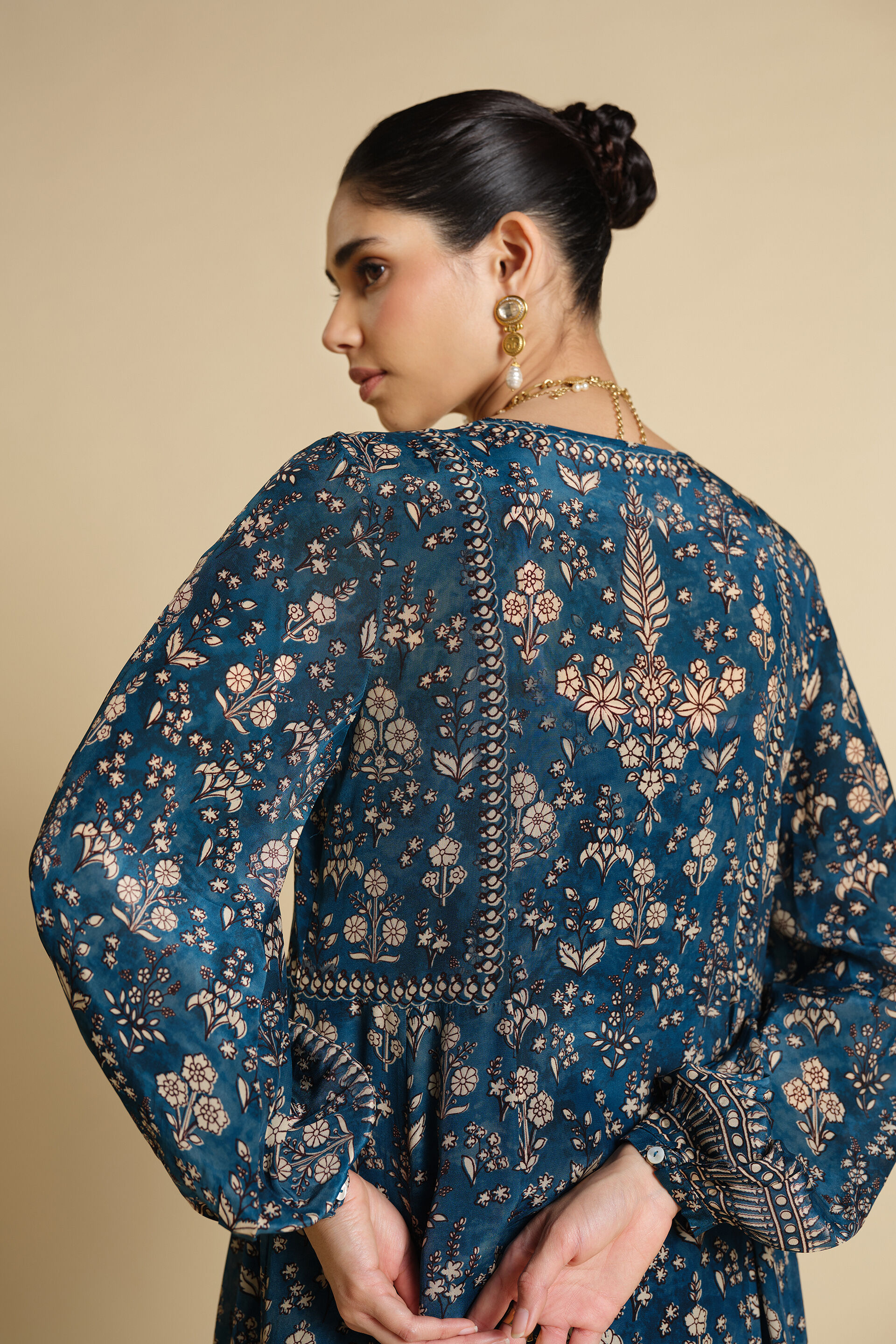 Niral Printed Kaftan - Blue, Blue, image 4